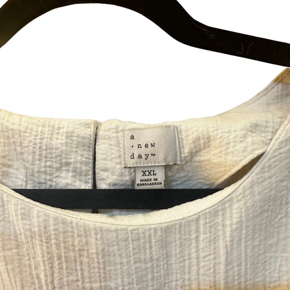 A New Day Gauze Tank & Pant Set in Cream | XXL Top & XL Bottom - Picture 3 of 4